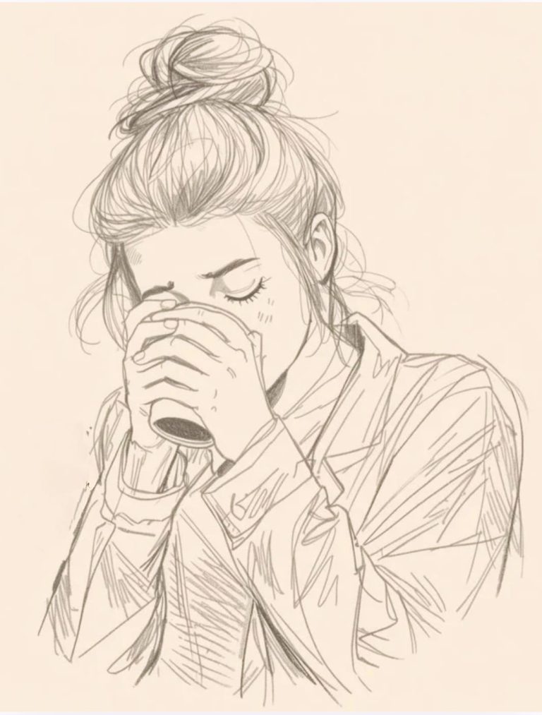 אישה לוגמת כוס תה