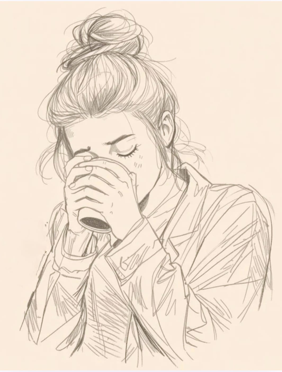 אישה לוגמת כוס תה